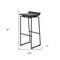 Homeroots 30" Black Solid Wood and Metal Backless Bar Height Bar Chair 605911 - alternate 2