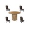 Homeroots Five Piece Brown Round Solid Wood Dining Set with Four Chairs 644507 - alternate 2