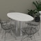 Skutchi Designs Boval Conference Table With Power, 36 in W, 72 in L, Ivory HAR-BOVL-36X72-DOU.BK-K458-EBLK - alternate 2