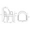 Manhattan Comfort Hillman Dining Side and Arm Chairs in Light Grey, PK8 6-DC087-LG - alternate 2