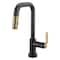 Brizo Litze Smarttouch Pull-Down Prep Faucet with Square Spout, Industrial Handle Matte Black/Luxe Gold 64954LF-BLGL - alternate 2