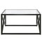 Homeroots 32" Black Glass And Steel Square Coffee Table 520959 - alternate 2