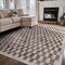 World Rug Gallery Contemporary Checkered Area Rug 7 ft 10 in x 10 ft Beige WR102BEIGE8X10 - alternate 2