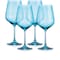 Homeroots Set of Four Blue Crystal Balloon Bowl Stemmed Red Wine Glass 485155 - alternate 1