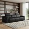 Homeroots 107" Black Top Grain Leather Reclining USB Sofa 643696 - alternate 3