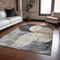 Homeroots 9' X 12' Pewter Brown And Charcoal Geometric Washable Indoor Outdoor Area Rug 604933 - alternate 2