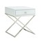 Homeroots 25" Silver And White End Table With Drawer 544114 - alternate 2