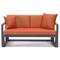 Leisuremod Chelsea Black Sectional With Adjustable Headrest & Coffee Table With Orange Cushions CSLBL-80OR - alternate 2