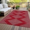 Homeroots 5' X 8' Red And Gray Geometric Washable Indoor Outdoor Area Rug 598783 - alternate 2