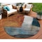 Homeroots 8' Copper Green And Gray Round Abstract Washable Indoor Outdoor Area Rug 603721 - alternate 1