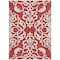 Homeroots 5' X 8' Red And Ivory Damask Washable Indoor Outdoor Area Rug 614456 - alternate 2