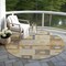 Homeroots 8' Linen Blue And Copper Round Geometric Washable Indoor Outdoor Area Rug 605045 - alternate 2