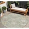 Homeroots 8' Artichoke Green Brown And Ivory Round Damask Washable Indoor Outdoor Area Rug 599390 - alternate 1