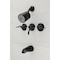 Kingston Brass Triple-Handle Tub and Shower Faucet, Matte Black KB8230NFL - alternate 2