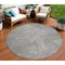 Homeroots 8' Gray Brown And Ivory Round Abstract Washable Indoor Outdoor Area Rug 597024 - alternate 1
