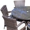 Homeroots Seven Piece Clear and Gray Round Glass Dining Set 372324 - alternate 2