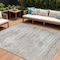 Homeroots 8' X 10' Silver And Gray Floral Washable Indoor Outdoor Area Rug 631026 - alternate 1