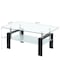 Homeroots 39" Clear and Black Glass and Steel Coffee Table With Shelf 635698 - alternate 3