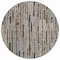 Homeroots 8' Pewter And Brown Round Striped Washable Indoor Outdoor Area Rug 608966 - alternate 3