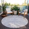 Homeroots 8' Lavender And Ivory Round Animal Print Washable Indoor Outdoor Area Rug 600626 - alternate 3