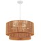 Jonathan Y Elliott 24" 5-Light Coastal Bohemian Adjustable Metal Hand-Woven Rattan-Look Paper Rope 2-Tier Drum JYL9563A - alternate 1