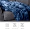 Lavish Home Oversized Faux Fur Blanket 60x80-Inch Ruched Polyester Fur Blanket Queen Blanket for Bed, Blue HT-THROW1-BLU - alternate 2