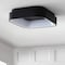 Jonathan Y Rafael 17.7" Integrated LED Metal Flush Mount Ceiling Light, Black JYL7207B - alternate 2