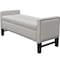 Homeroots 50" Cream and Black Tufted Linen Upholstered Storage Bench with Flip Top 530660 - alternate 1