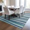Homeroots 5' X 8' Teal Blue Gray And Ivory Striped Washable Indoor Outdoor Area Rug 597362 - alternate 2