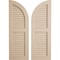 Ekena Millwork Rough Cedar 2 Equal Louver w/Quarter Round Arch Top Faux Wood Shutters, 18W x 42H, 24 Low Side, PR SHULVQ18X42RCPR - alternate 1