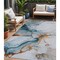 Homeroots 5' X 8' Sky Blue And Copper Abstract Washable Indoor Outdoor Area Rug 617873 - alternate 1