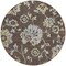 Homeroots 8' Chocolate Sky Blue And Artichoke Green Round Floral Washable Indoor Outdoor Area Rug 589460 - alternate 2