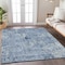 Homeroots 3' X 5' Navy Blue And Ivory Geometric Washable Indoor Outdoor Area Rug 594575 - alternate 2