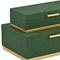 Homeroots Set of Two Green And Gold Striped Nesting Storage Boxes With Lids, 2PK 712924 - alternate 2