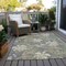 Homeroots 5' X 8' Gray Beige And Olive Green Botanical Leaves Washable Indoor Outdoor Area Rug 618401 - alternate 2