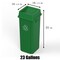 Regal Altair 23 Gallon Square Green Plastic Recycling Container with Drop Shot Swing Lid, Space-Saving Design ZR-TC-100-GN-23-SW-KIT - alternate 2