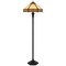 Homeroots 60" Bronze 2-Light Traditional Floor Lamp, Orange and Ivory Abstract Tiffany Glass Empire Shade 526322 - alternate 1