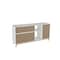 Homeroots Modern White And Natural Asymmetrical TV Stand 389032 - alternate 2