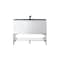 James Martin Vanities 47.3'' Single Vanity, Glossy White, Champagne Brass Base w/ Charcoal Black Composite Stone Top 805-V47.3-GW-CB-CH - alternate 1