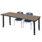 Regency Kee Mobile Adjustable Classroom Table W/ 2 Andy Mobile Chairs, 66 in W, 24 in L, Noble Oak MT6624NOAPCBK45NV - alternate 1