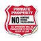 Signmission Private Property Shield Sign No Hunting, 12 inch X 12 inch, Vinyl Decal, 2PK SHI-D-2PACK-12-446 - alternate 1