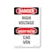 Signmission Safety Sign, OSHA Danger, 24" Height, Rigid Plastic, High Voltage Bilingual OS-DS-P-1824-VV-1327 - alternate 1