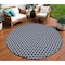 Homeroots 8' Navy Blue And Ivory Geometric Indoor Outdoor Area Rug 556334 - alternate 2