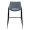 Homeroots Set of Two 26" Blue And Black Faux Leather And Steel Low Back Counter Height Bar Chairs 555669 - alternate 2