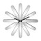 Homeroots 26" Silver Mirrored Glass Silent Analog Starburst Wall Clock 635633 - alternate 1