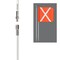 Safetywhips Warning Whip Heavy Duty Whip with Flag, White Whip, Orange Flag, White Reflective X, 96 Length SW08QDNP2-XW - alternate 3