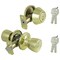Prosource Deadbolt and Entry Lockset, Turnbutton Lock, Tulip Design, Polished Brass, 3 Grade, Brass BS721BRA4F - alternate 1