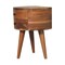 Homeroots 20" Brown Solid Wood Round Two Drawer Nightstand 651886 - alternate 2