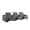 Homeroots 129" Dark Gray Italian Leather Reclining USB Sofa 632877 - alternate 1