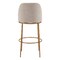 Homeroots 32" Beige And Gold Fabric And Steel Bar Height Swivel Bar Chair 555685 - alternate 2